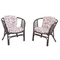 Rattansessel 2er-Set mit Kissenauflagen, gallery
