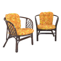 Rattansessel 2er-Set mit Kissenauflagen, gallery
