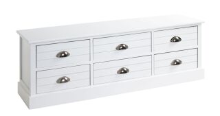 Haku Kommode aus Massivholz/MDF weiß, mit 6 Schubladen