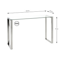 Haku Konsole / Highboard aus Edelstahl/Glas 5