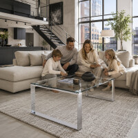 Haku Couchtisch aus Edelstahl/Glas 4