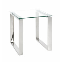 Haku Beistelltisch, Edelstahl/Glas 42x42 gallery