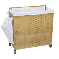 Wäschesortierer mit Rollen, beige 3
