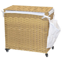 Wäschesortierer mit Rollen, beige 4