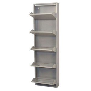 Metall Schuhschrank Schuhkipper mit 5 Klappen in weiß