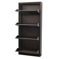 Metallschuhschrank mit Spiegelornamente (4 Klappen) 2