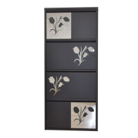 Metallschuhschrank mit Spiegelornamente (4 Klappen) 4