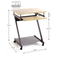 Haku Computertisch auf Rollen anthrazit-eiche 7