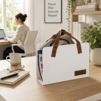 Haku Zeitungsständer weiß-braun 3
