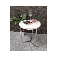 Haku Beistelltisch Chrom/HG Weiß, ø 45 cm 5
