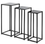 Haku Blumenständer / Blumensäulen 3er-Set schwarz