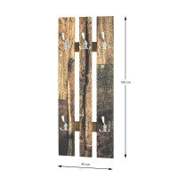 Haku Wandgarderobe "Parkett" Motiv-Edelstahloptik 