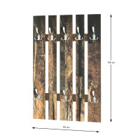 Haku Wandgarderobe "Parkett" Motiv-Edelstahloptik 