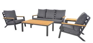 Lesli Living Lounge-Set Donnan anthrazit/grau