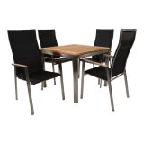 Lesli Living Diningtisch "Marmaris" Teak mit Edelstahl 90x90cm