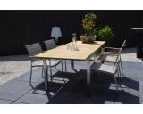 Lesli Living Ausziehtisch "Marmaris" Teak mit Edelstahl 152-210x90cm