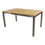 Lesli Living Ausziehtisch "Marmaris" Teak mit Edelstahl 152-210x90cm