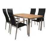 Lesli Living Ausziehtisch "Marmaris" Teak mit Edelstahl 152-210x90cm