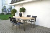 Lesli Living Ausziehtisch "Marmaris" Teak mit Edelstahl 152-210x90cm