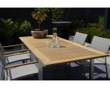 Lesli Living Ausziehtisch "Marmaris" Teak mit Edelstahl 152-210x90cm