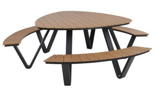 Lesli Living Picknick-Set Arezzo / 3 Bänke mit Tisch ø 230 cm