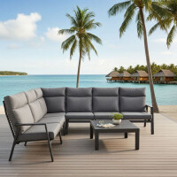 Lesli Living Eck-Lounge-Set Ohio Negro 290x225cm 3