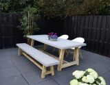 Lesli Living Gartentisch Diningtisch "Judy" Polystone Betonoptik 180x90x77cm