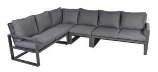 Lesli Living Eck-Lounge-Set Loungebank "Pina Colada Negro" 285x205 cm