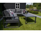 Lesli Living Eck-Lounge-Set Loungebank "Pina Colada Negro" 285x205 cm