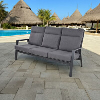 Lesli Living 3er Loungesofa Loungebank "Ohio Negro&quot