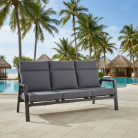 Lesli Living 3er Loungesofa Loungebank "Ohio Negro&quot