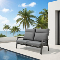 Lesli Living 2er Loungesofa Loungebank Ohio Negro 152x81cm 7