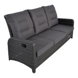 Lesli Living 3er Loungesofa Loungebank "Soho Forte" grau-anthrazit