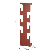 Haku Wandgarderobe aus Metall, korallenrot 3