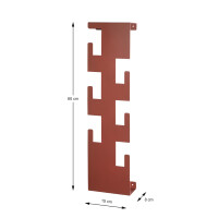 Haku Wandgarderobe aus Metall, korallenrot 6