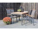 Lesli Living Diningtisch "Monza" Teak mit Aluminium 150x90cm