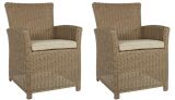 Lesli Living Diningsessel im 2er-Set "Tropez Straw" Bambusoptik/beige