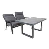 Lesli Living Loungetisch hoch "Prato 2.0 Negro" 140x85x67cm 6