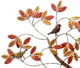 Wanddekoration "Baum mit Vögeln" braun/rotbraun