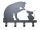 Wandgarderobe Hakenleiste "Katze und Maus" aus Metall in schwarz