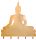 Wandgarderobe Hakenleiste "Buddha" aus Metall in Goldfarben