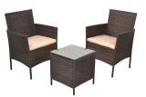 Lounge-Gartenset 3-tlg. Polyrattan braun