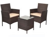 Lounge-Gartenset 3-tlg. Polyrattan braun