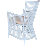Rattansessel - Rattan-Armlehnstuhl inkl. Sitzkissen in Weiß 3