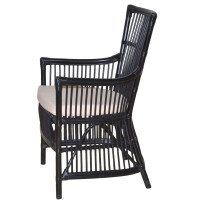 Rattansessel - Rattan-Armlehnstuhl inkl. Sitzkissen in Schwarz 3