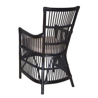 Rattansessel - Rattan-Armlehnstuhl inkl. Sitzkissen in Schwarz 4