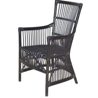 Rattansessel - Rattan-Armlehnstuhl inkl. Sitzkissen in Schwarz 6