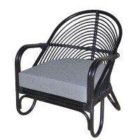 Rattansessel inkl. Sitzkissen in schwarz gallery