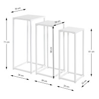 Haku Blumenständer / Blumensäulen 3er-Set wei&szli