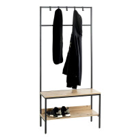 Haku Standgarderobe - Garderobe schwarz-eiche (Bergen) 3